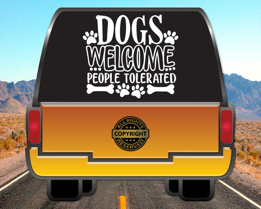 Dogs Welcome, Vinyl Decal