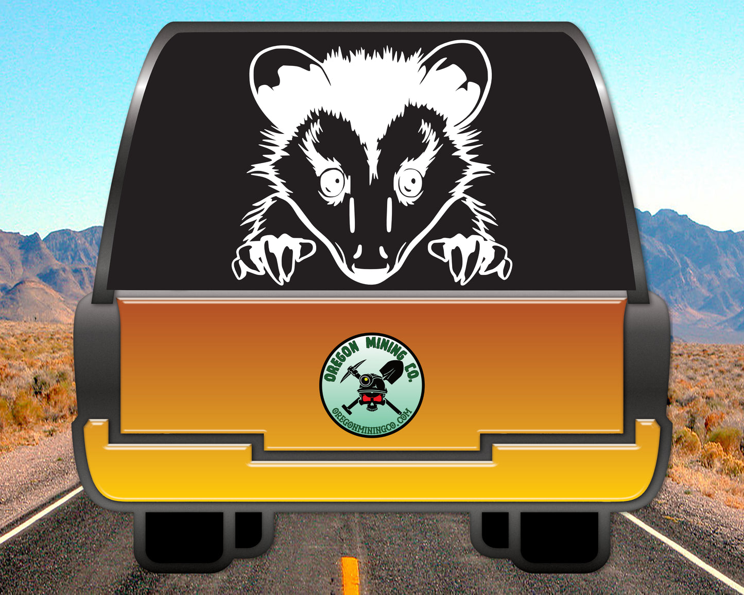 Peeking Opossum Vinyl Decal