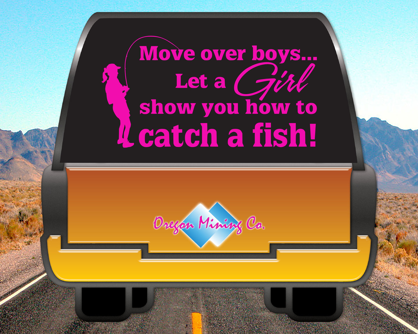 Move over Boys, Fishing Vinyl Decal