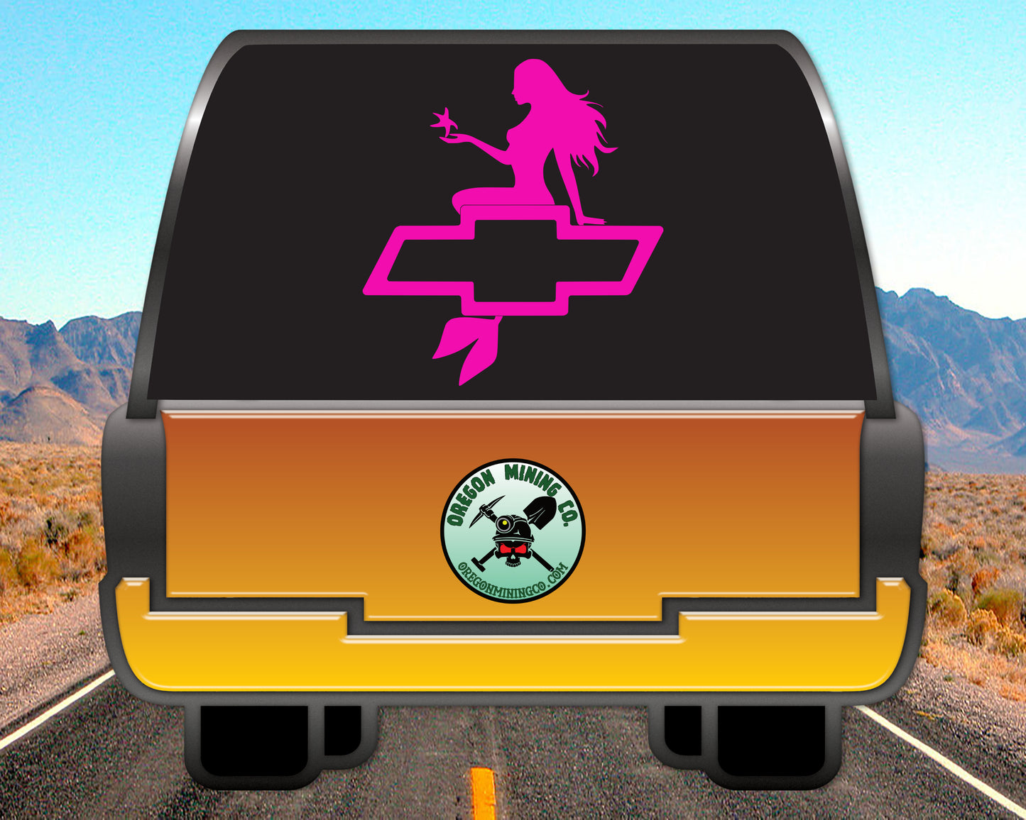 Chevy Mermaid, Auto Vinyl Decal