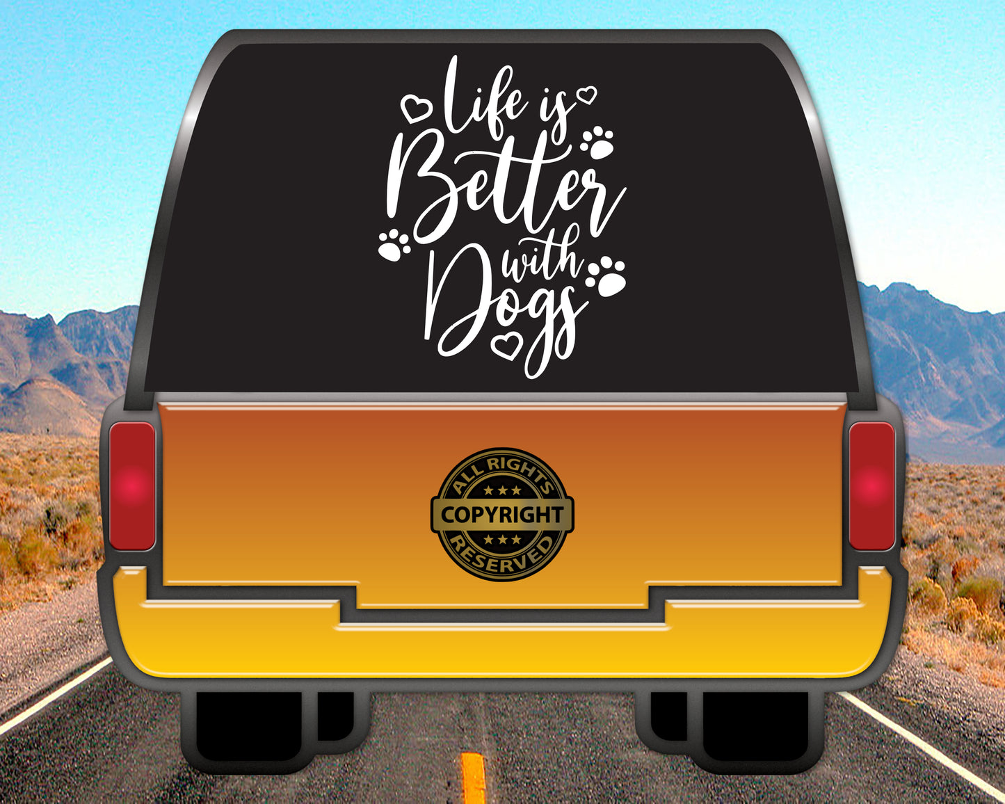 Life is Better with Dogs, Vinyl Decal