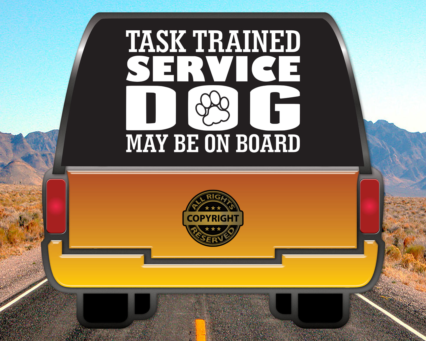 Task Trained Service Dog may be on Board, Vinyl Decal