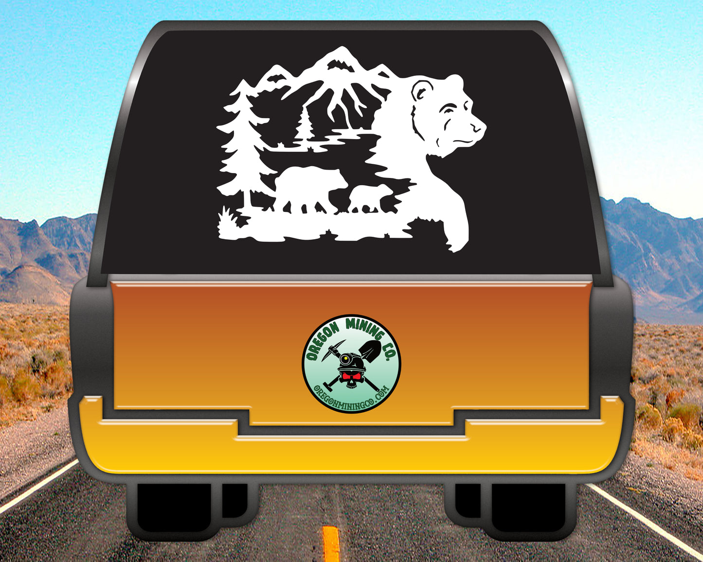 Bear Scene Vinyl Decal