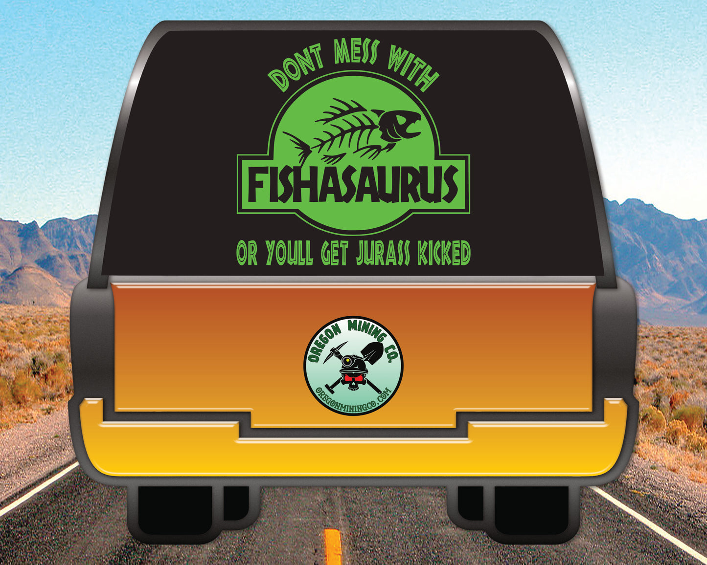 Don't Mess with Fishasaurus Vinyl Decal