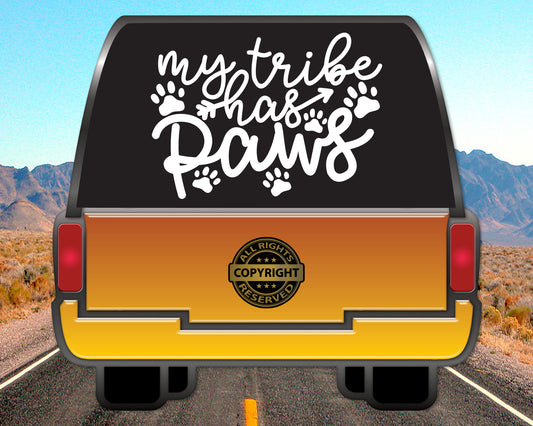 My Tribe has Paws, Vinyl Decal