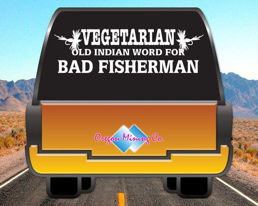 Vegetarian, Fishing Vinyl Decal