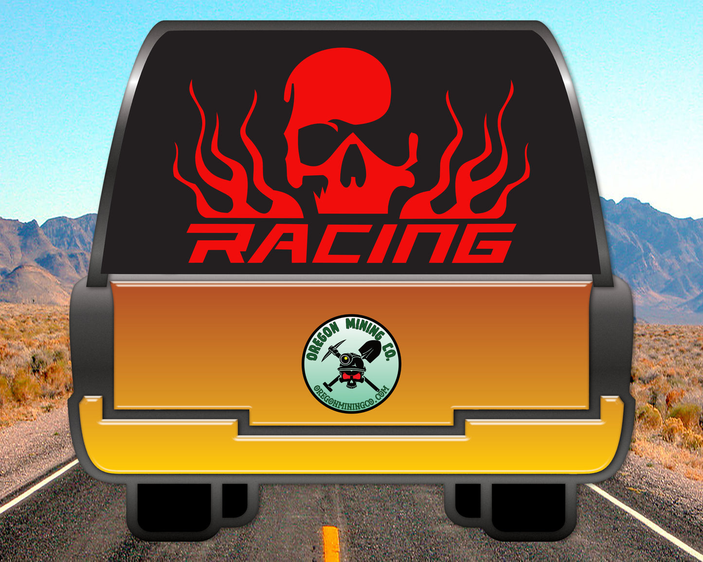 Racing Skull, Auto Vinyl Decal