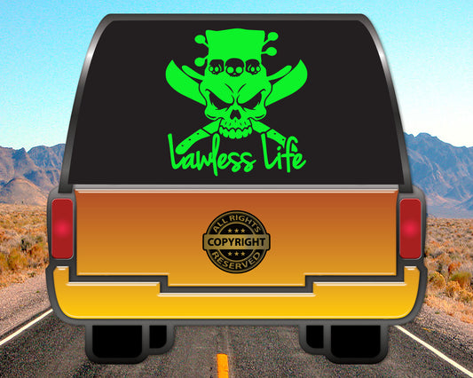 Lawless Life Voodoo Skull, Vinyl Decal