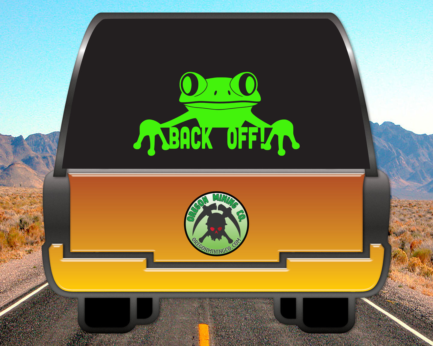 Back Off frog, Vinyl Decal