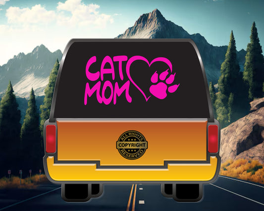 Cat Mom, Vinyl Decal