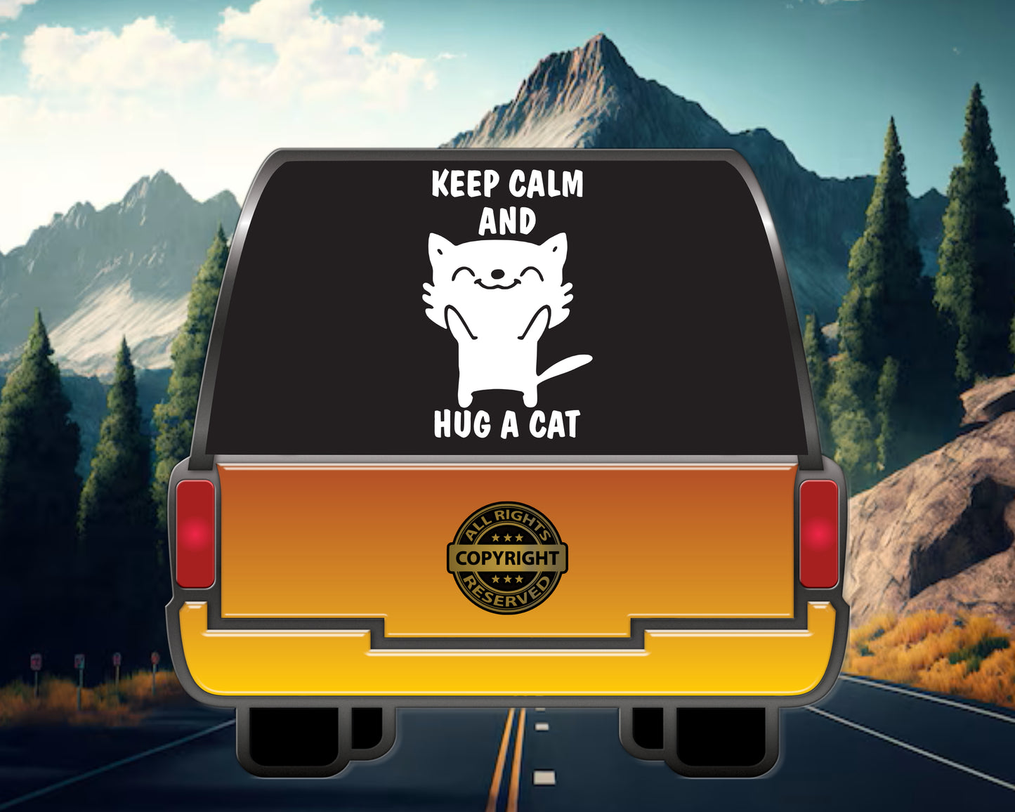 Keep Calm and Hug a Cat, Vinyl Decal