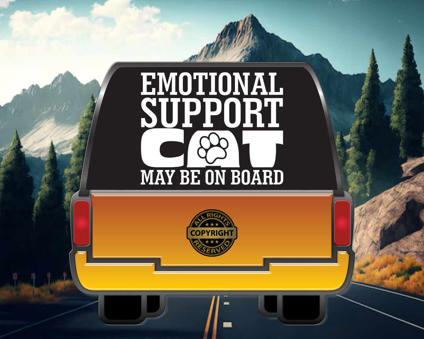 Emotional Support Cat, Vinyl Decal