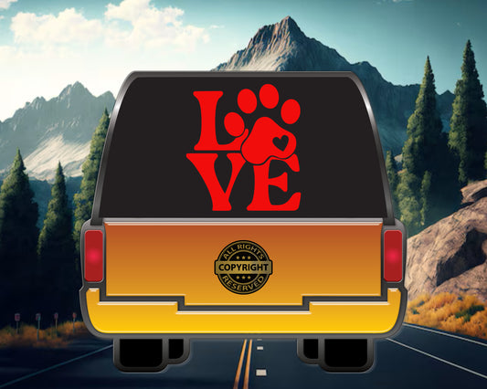 Love Paw, Vinyl Decal