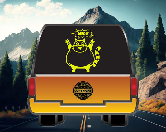 Fat Cat Meow, Vinyl Decal