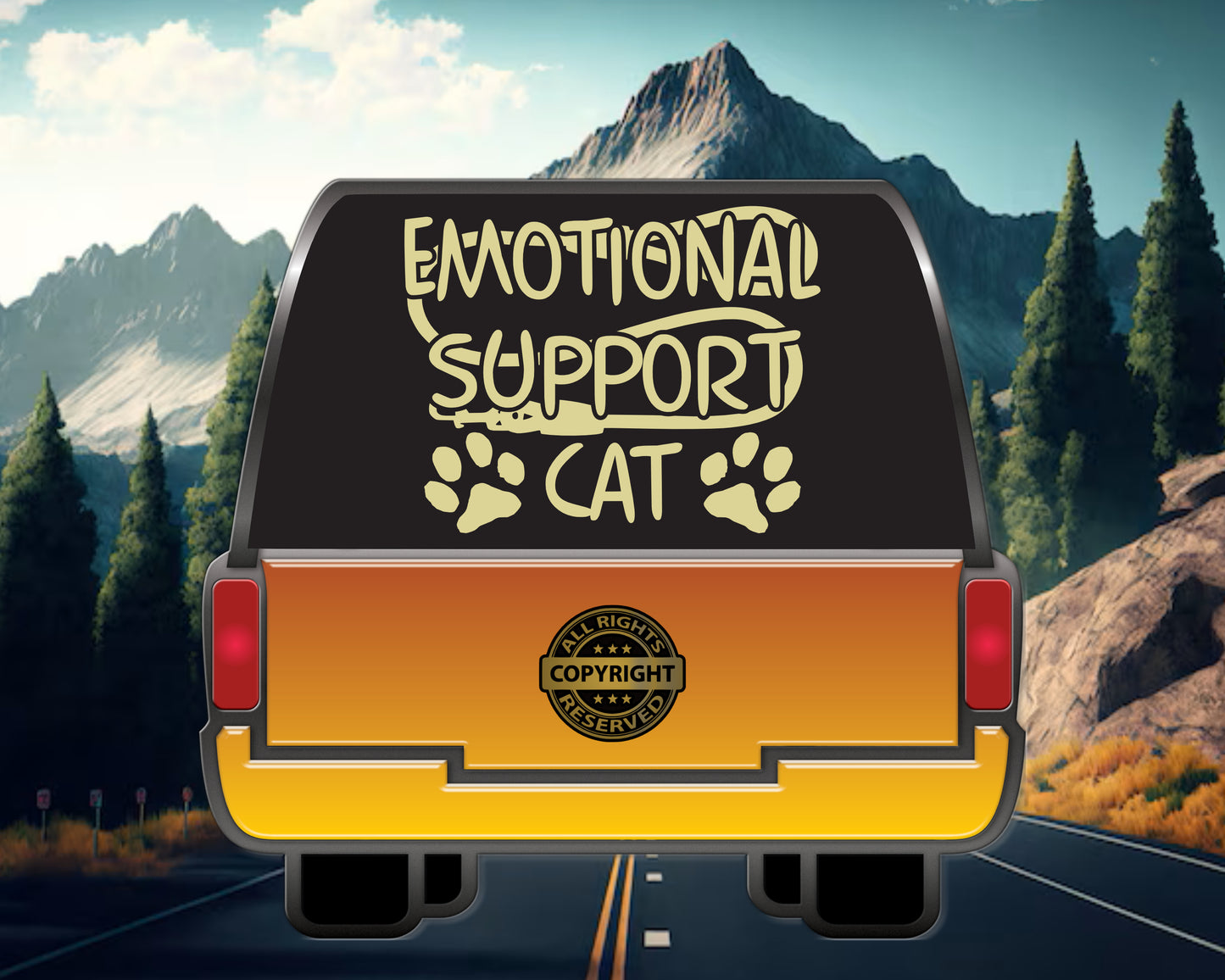 Emotional Support Cat, Vinyl Decal